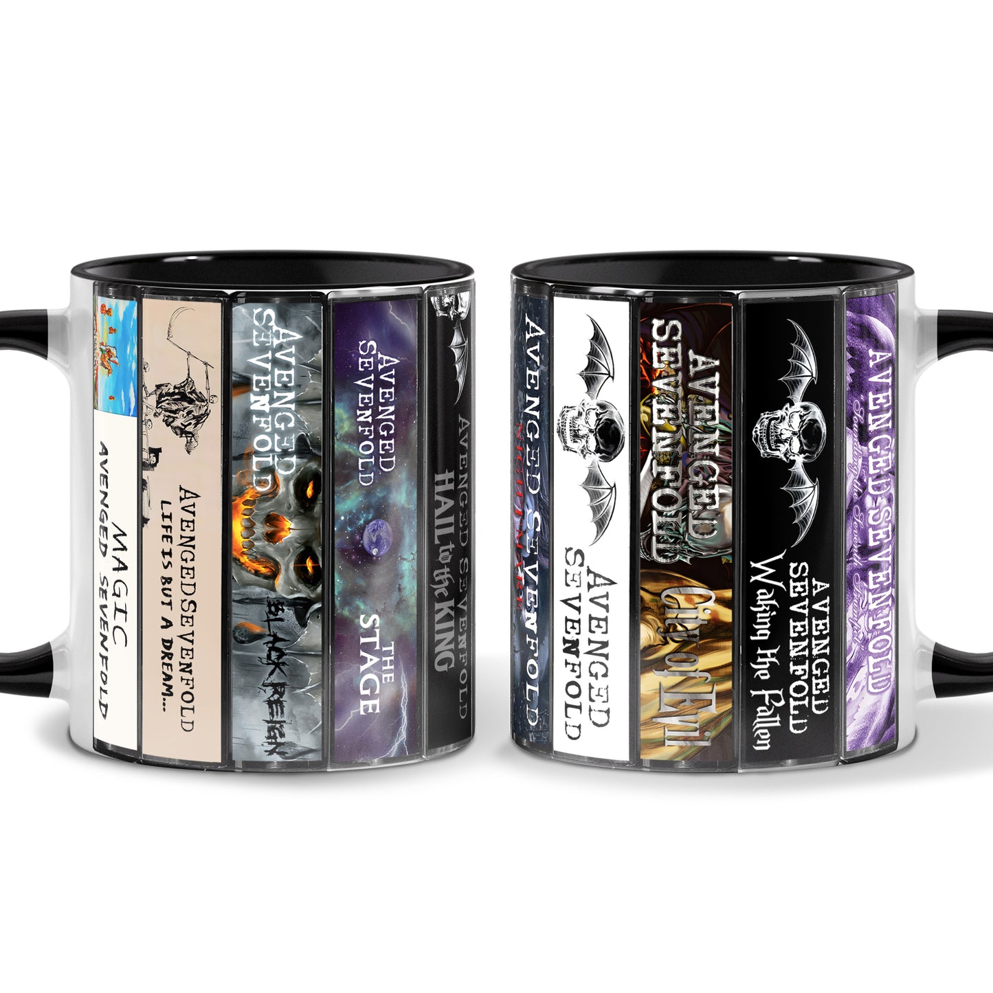 Avenged Sevenfold Albums Cassette Collection Retro Accent Edge-to-Edge Printed Mug