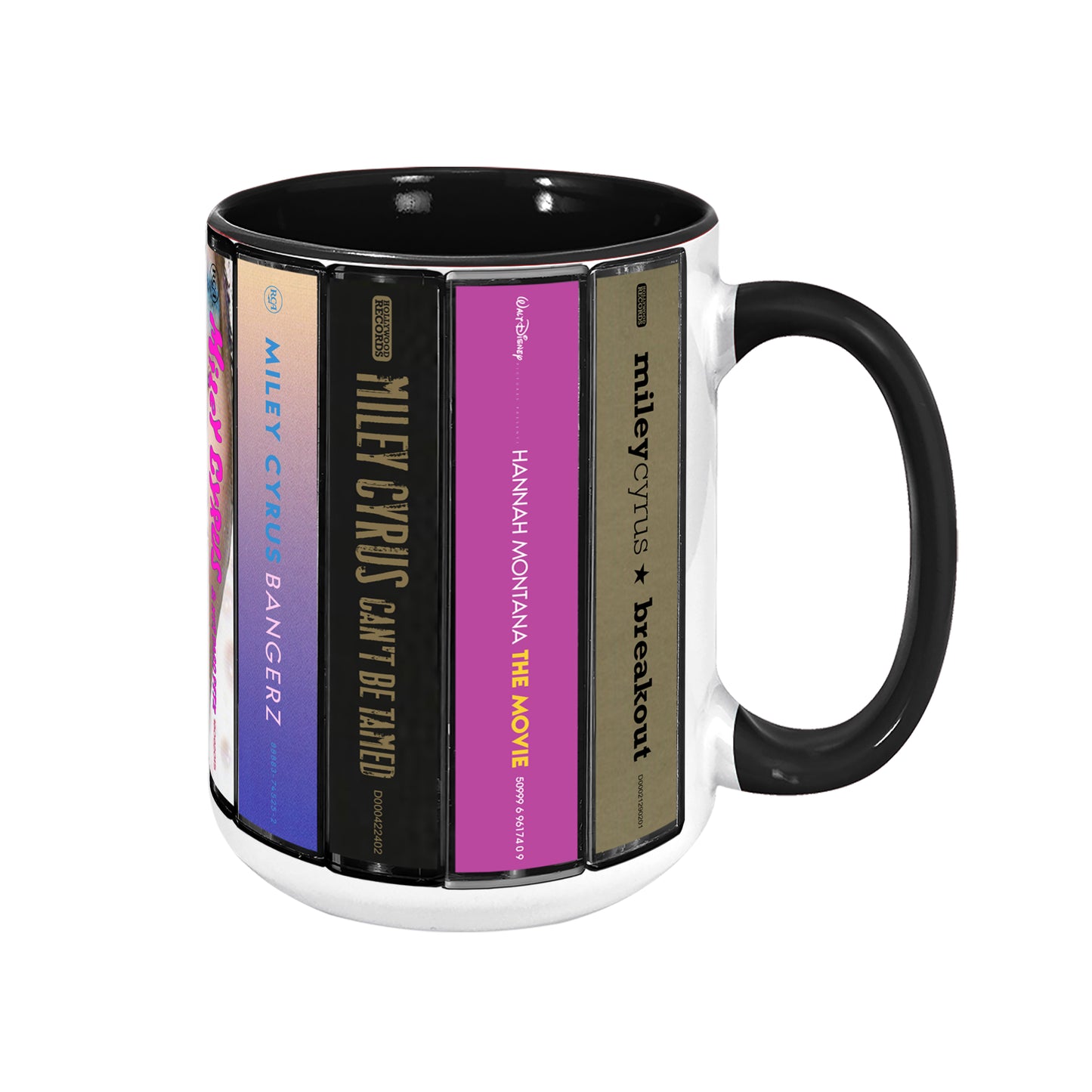 Miley Cyrus Albums Cassette Collection Retro Accent Edge-to-Edge Printed Mug