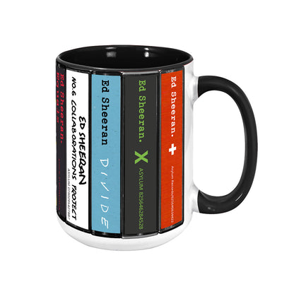 Ed Sheeran Albums Cassette Collection Retro Accent Mug