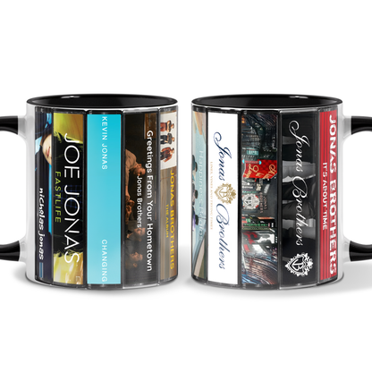 Jonas Brothers Albums Cassette Collection Retro Accent Mug