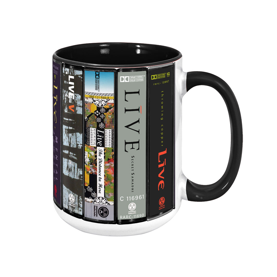 Live Albums Cassette Collection Retro Accent Mug