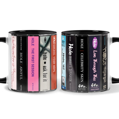 Courtney Love and Hole Albums Cassette Collection Retro Accent Mug