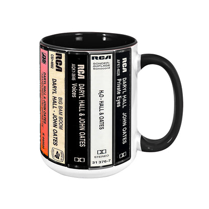 Hall & Oates Albums Cassette Retro Collection Accent Mug