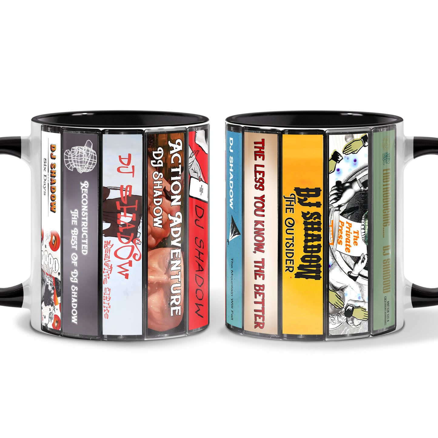 DJ Shadow Albums Cassette Collection Retro Accent Mug