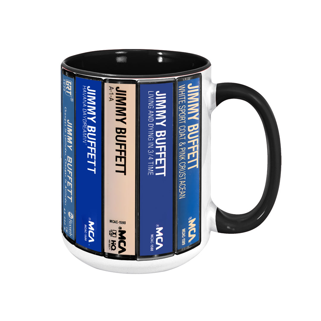 Jimmy Buffett Albums Cassette Retro Collection Accent Mug