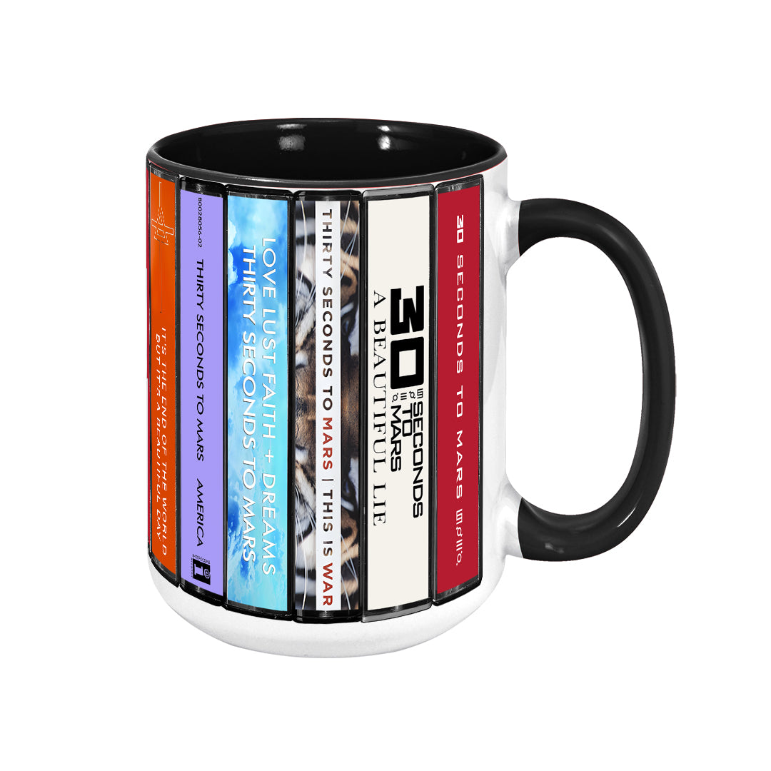 30 Seconds to Mars Albums Cassette Collection Retro Accent Mug