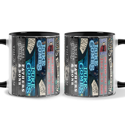 Luke Combs Albums Cassette Collection Retro Accent Mug