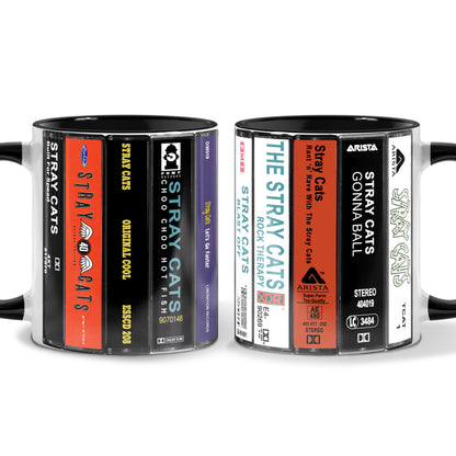 Stray Cats Albums Cassette Collection Retro Accent Mug