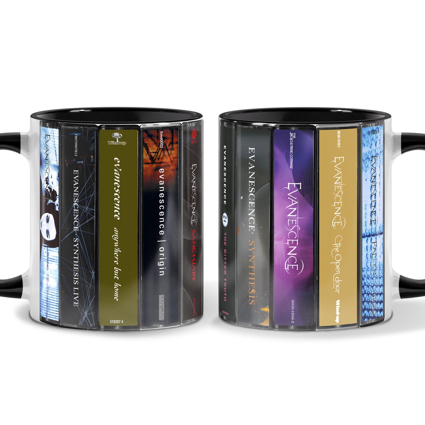 Evanescence Albums Cassette Collection Retro Accent Edge-to-Edge Printed Mug