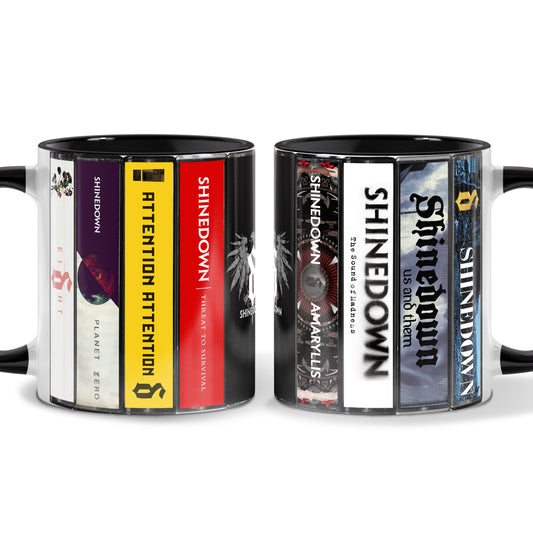 Shinedown Albums Cassette Collection Retro Accent Printed Mug - Logo Version