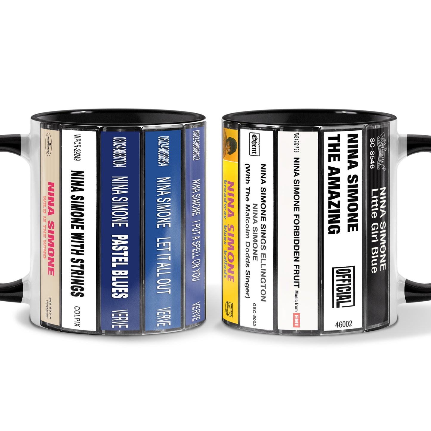 Nina Simone Albums Cassette Collection Retro Accent Mug