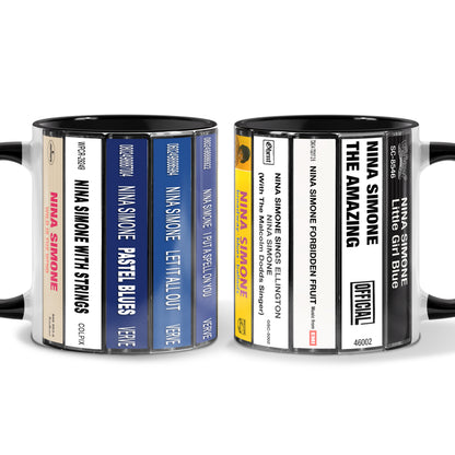 Nina Simone Albums Cassette Collection Retro Accent Mug