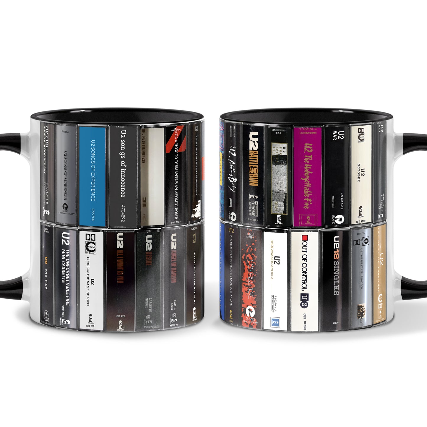 U2 Albums Cassette Retro Collection Accent Mug - Extended Version
