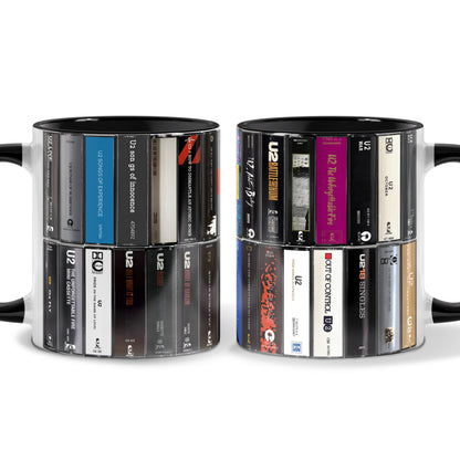 U2 Albums Cassette Retro Collection Accent Mug - Extended Version