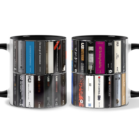 U2 Albums Cassette Retro Collection Accent Mug - Extended Version