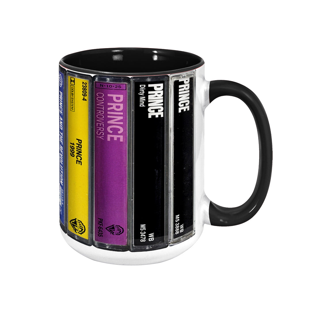 Prince Albums Cassette Collection Retro Accent Edge-to-Edge Printed Mug