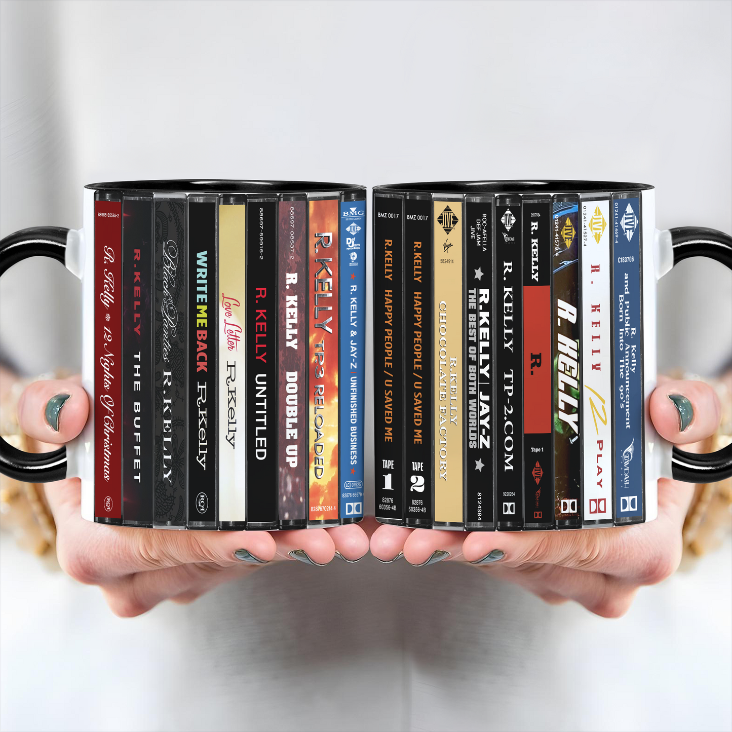 R. Kelly Albums Cassette Collection Retro Accent Edge-to-Edge Printed Mug