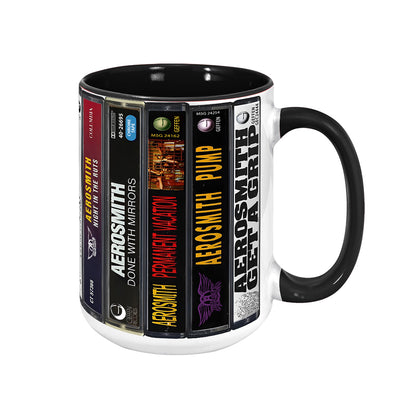 Aerosmith Albums Cassette Collection Retro Accent Mug