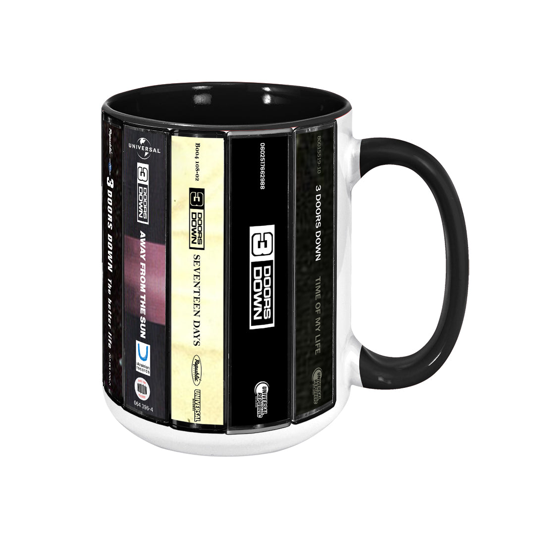 3 Doors Down Albums Cassette Collection Retro Accent Mug