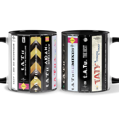 t.A.T.u. Albums Cassette Collection Retro Accent Mug
