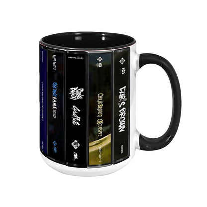 Chris Brown Albums Cassette Collection Retro Accent Mug