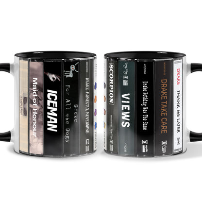 Drake Albums Cassette Collection Retro Accent Edge-to-Edge Printed Mug