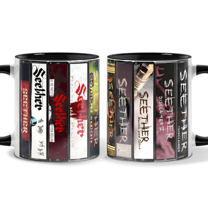 Seether Albums Cassette Collection Retro Accent Mug