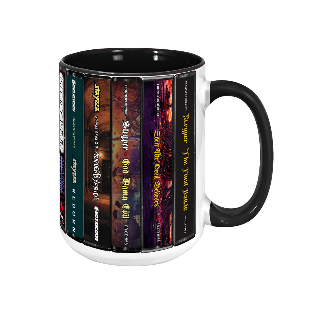 Stryper Albums Cassette Collection Retro Accent Edge-to-Edge Printed Mug