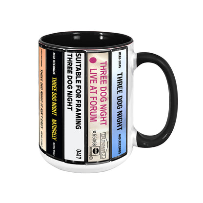 Three Dog Night Albums Cassette Collection Retro Accent Mug