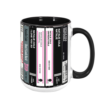 New Natalie Cole Albums Cassette Collection Retro Accent Edge-to-Edge Printed Mug