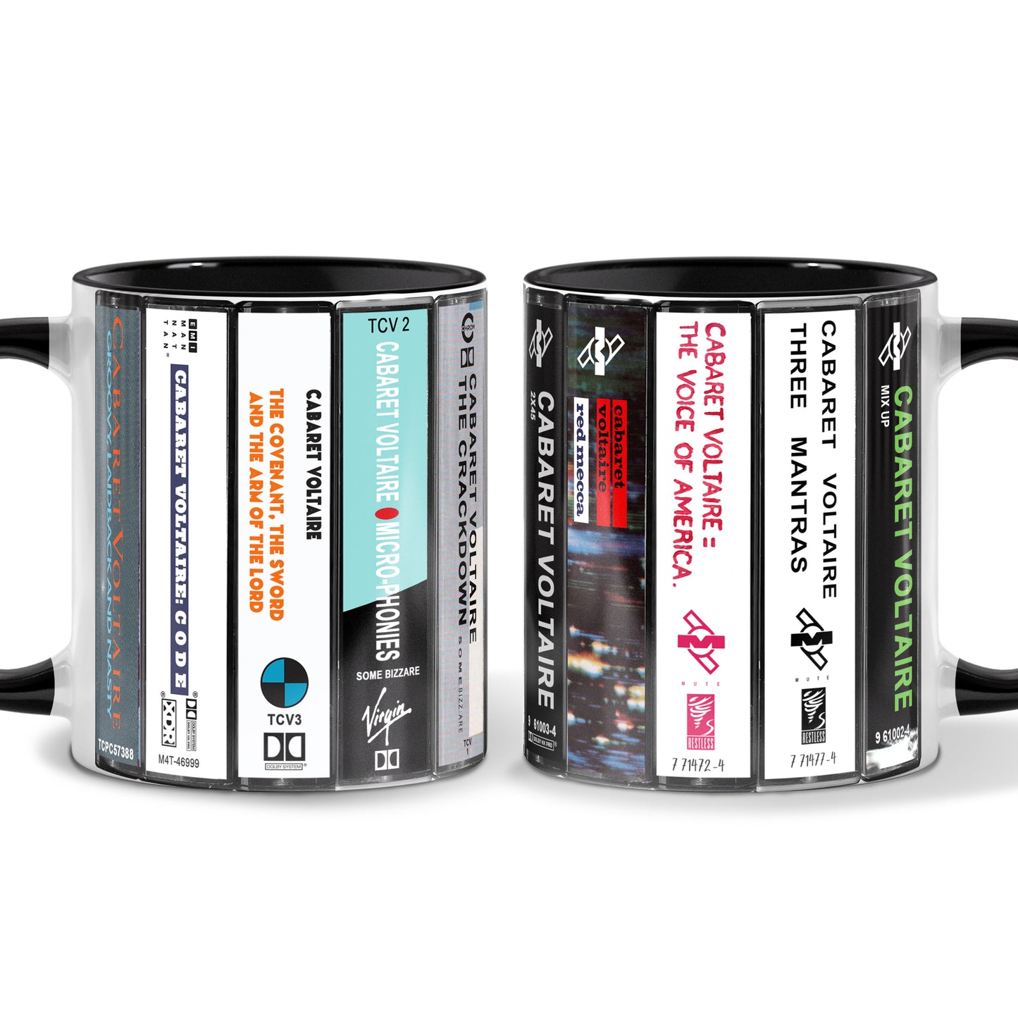 Cabaret Voltaire Albums Cassette Collection Retro Accent Mug