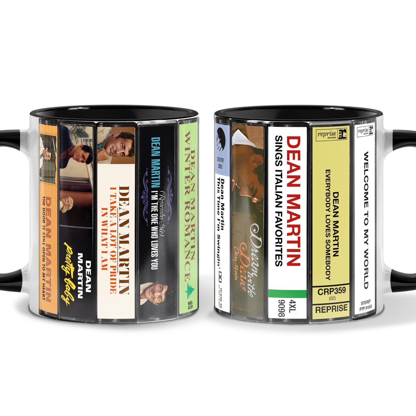 Dean Martin Albums Cassette Collection Retro Accent Mug