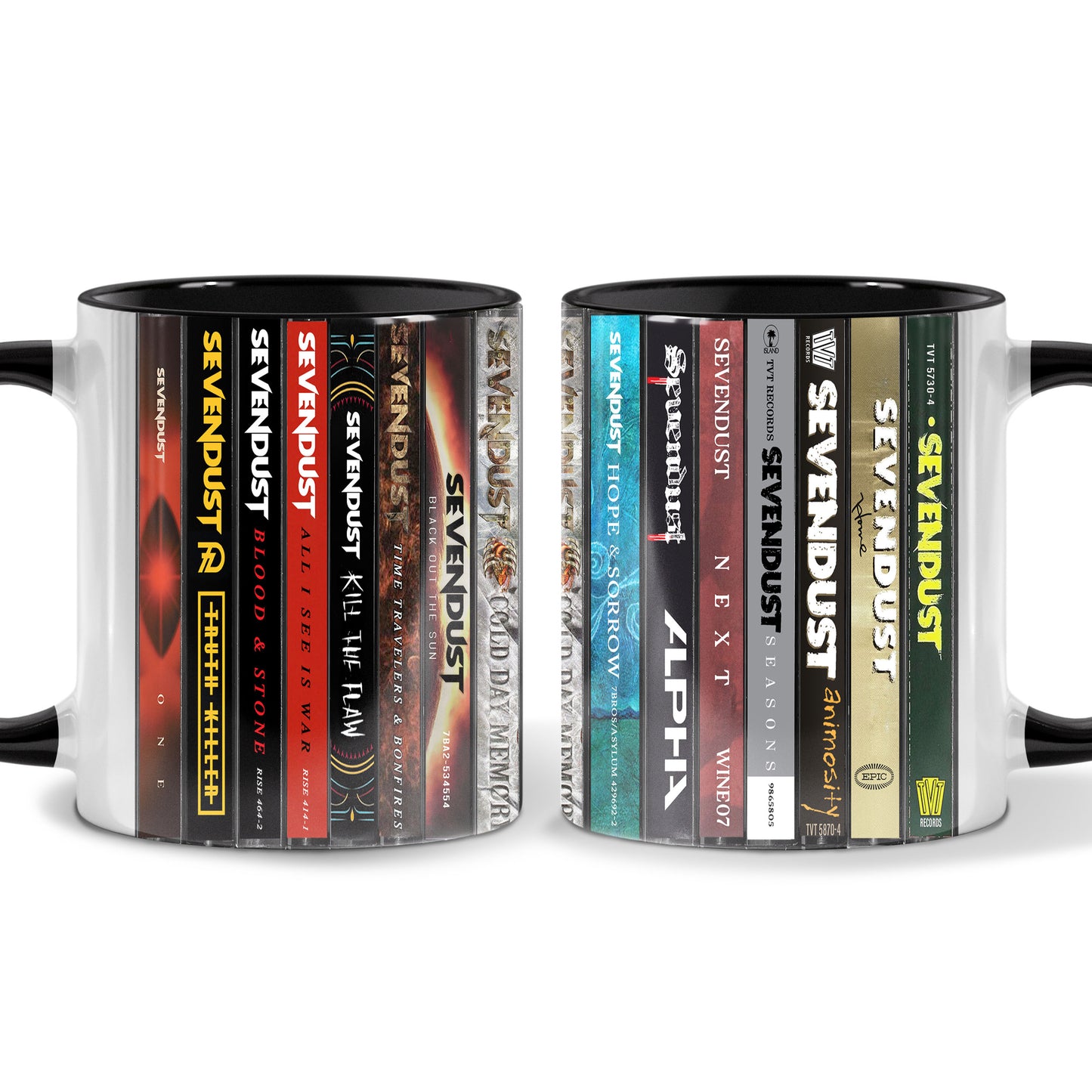 Sevendust Albums Cassette Collection Retro Accent Edge-to-Edge Printed Mug