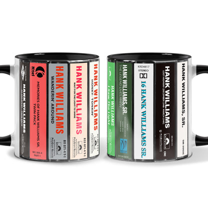 Hank Williams Albums Cassette Collection Retro Accent Mug