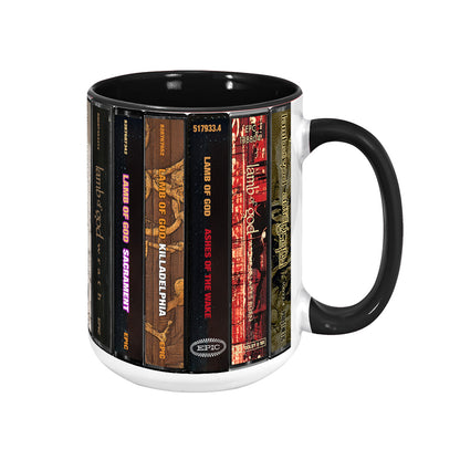 Lamb of God Albums Cassette Collection Retro Accent Edge-to-Edge Printed Mug
