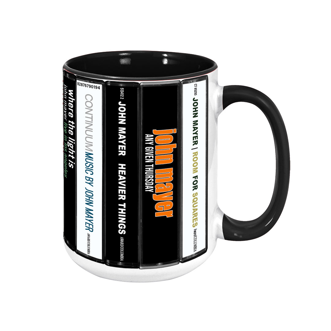 John Mayer Albums Cassette Collection Retro Accent Mug