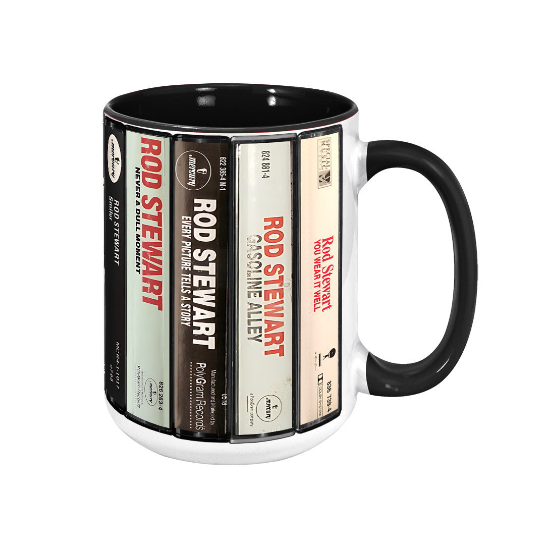 Rod Stewart Albums Cassette Retro Collection Accent Mug