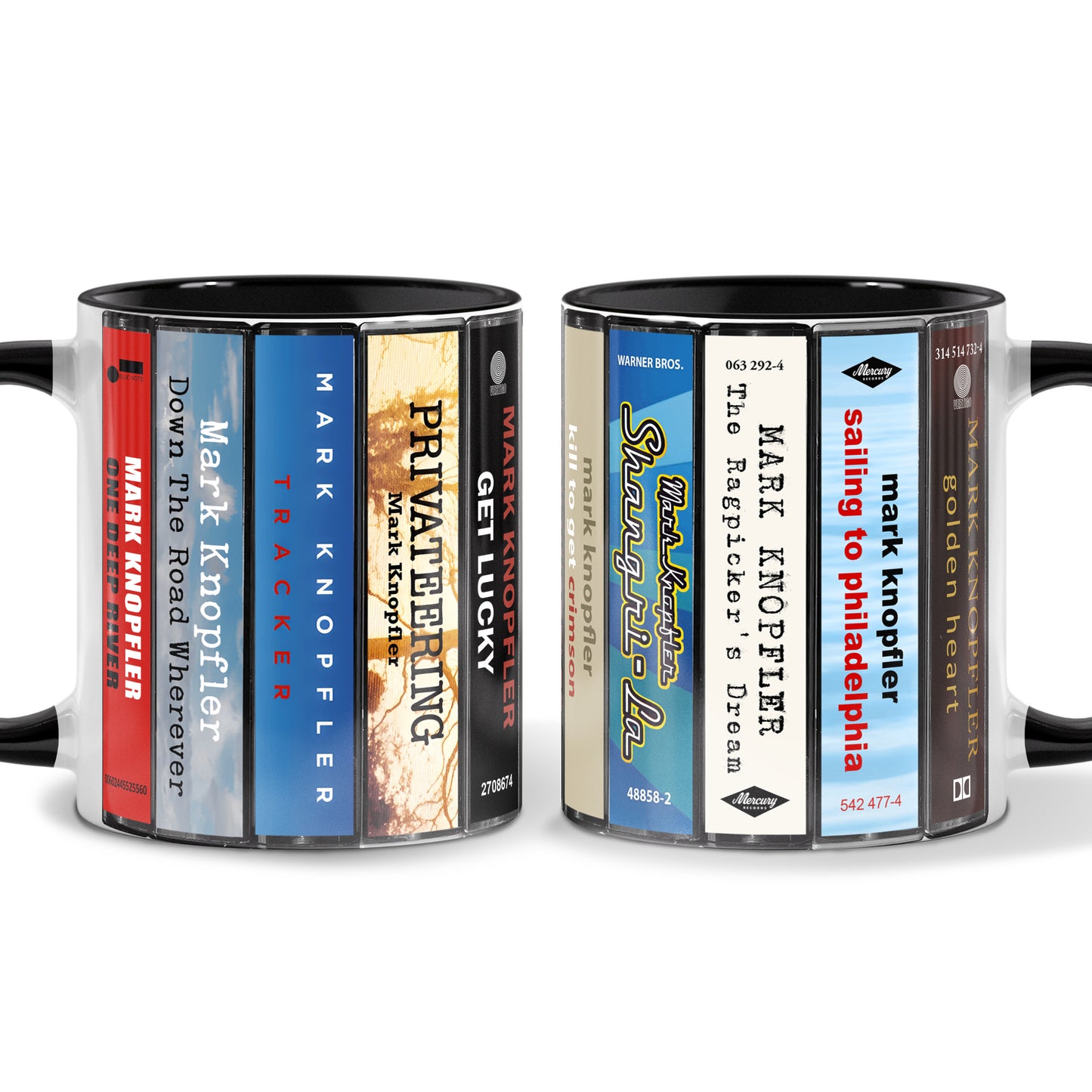 Mark Knopfler Albums Cassette Collection Retro Accent Mug