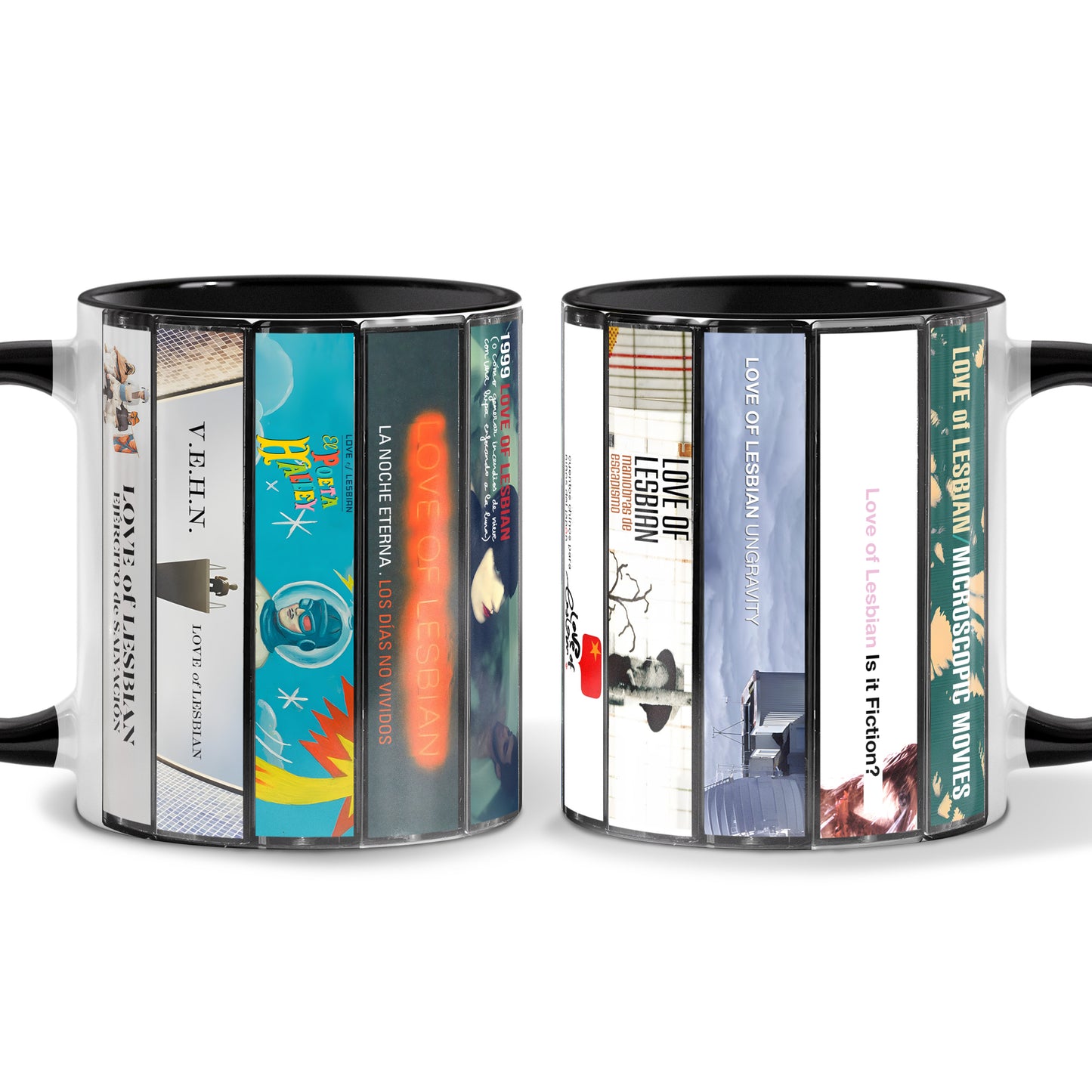 Love of Lesbian Albums Cassette Collection Retro Accent Mug