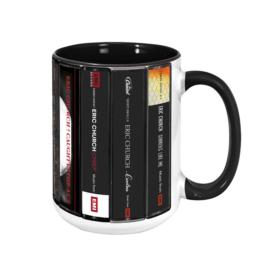 Eric Church Albums Cassette Collection Retro Accent Mug