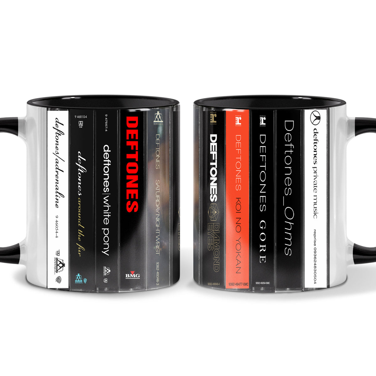 Deftones Albums Cassette Collection Retro Accent Edge-to-Edge Printed Mug