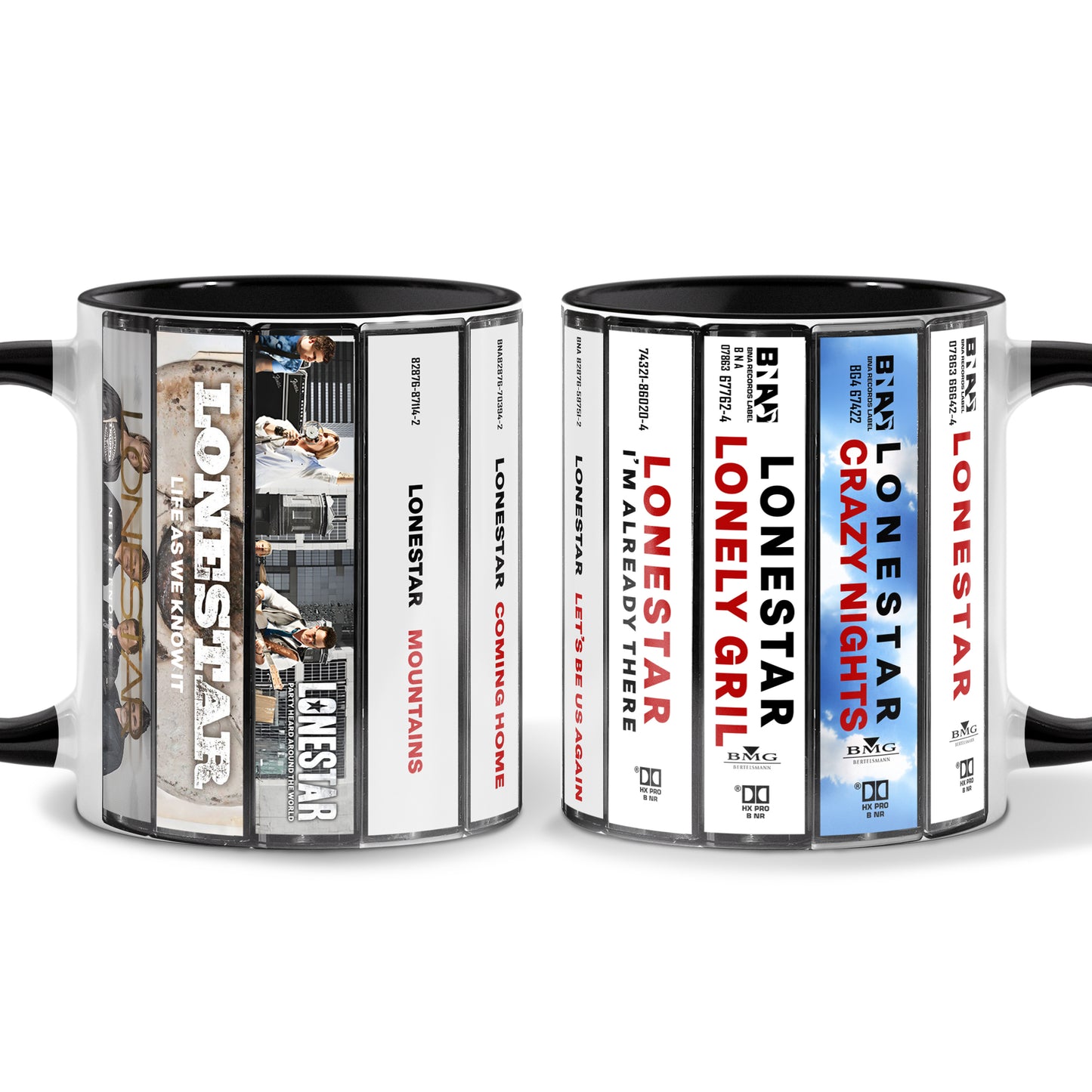 Lonestar Albums Cassette Collection Retro Accent Mug
