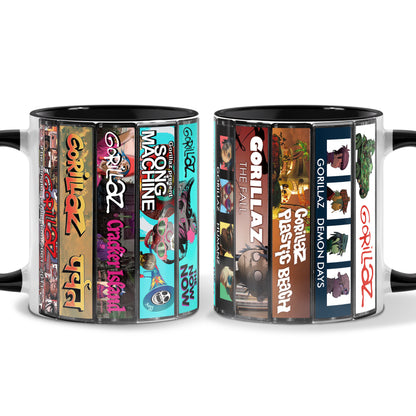 Gorillaz Albums Cover Collection Retro Accent Mug