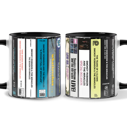 Smokey Robinson & The Miracles Albums Cassette Collection Retro Accent Mug