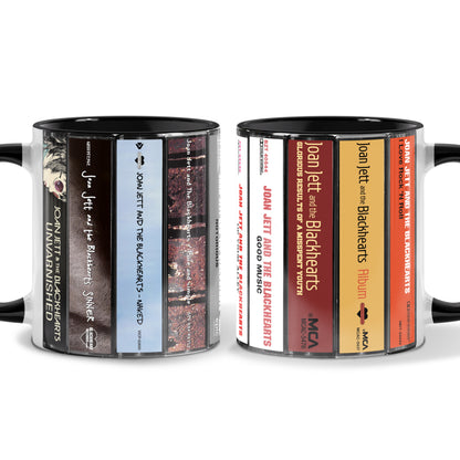 Joan Jett and the Blackhearts Albums Cassette Collection Retro Accent Mug