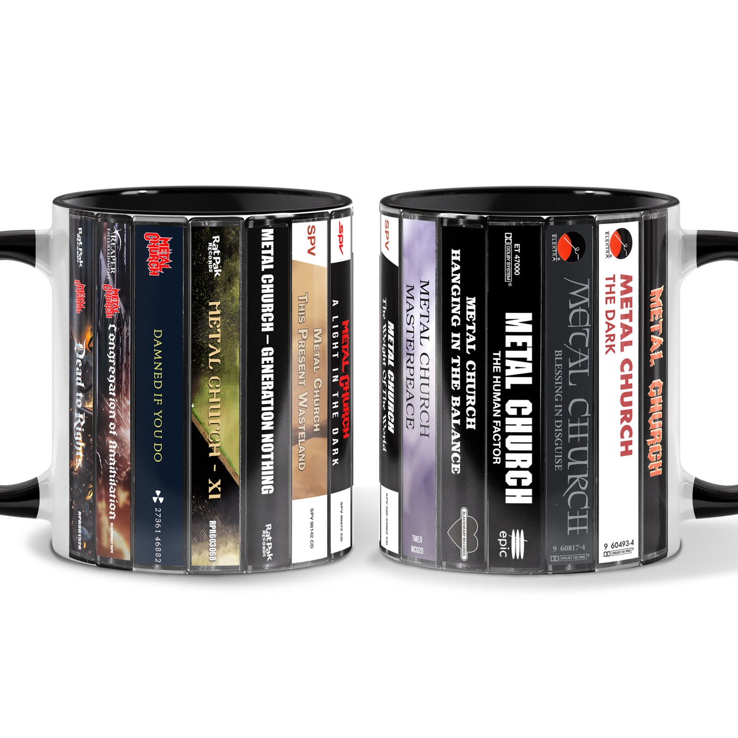 Metal Church Albums Cassette Collection Retro Accent Mug