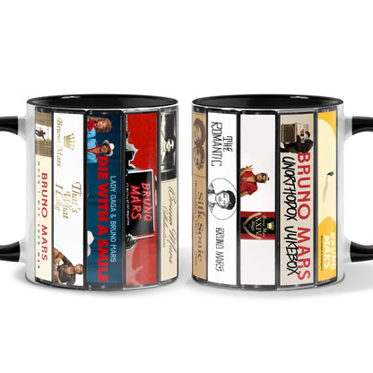 Bruno Mars Albums Cassette Collection Retro Accent Mug