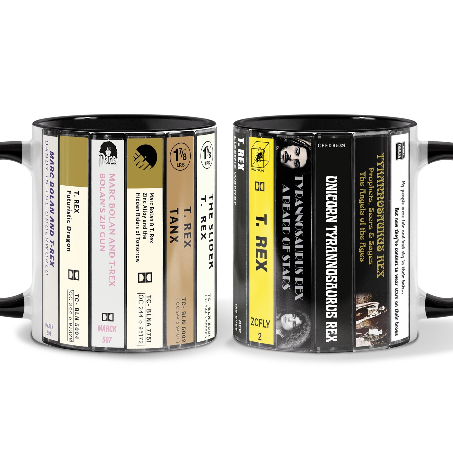 T. Rex Albums Cassette Collection Retro Accent Mug