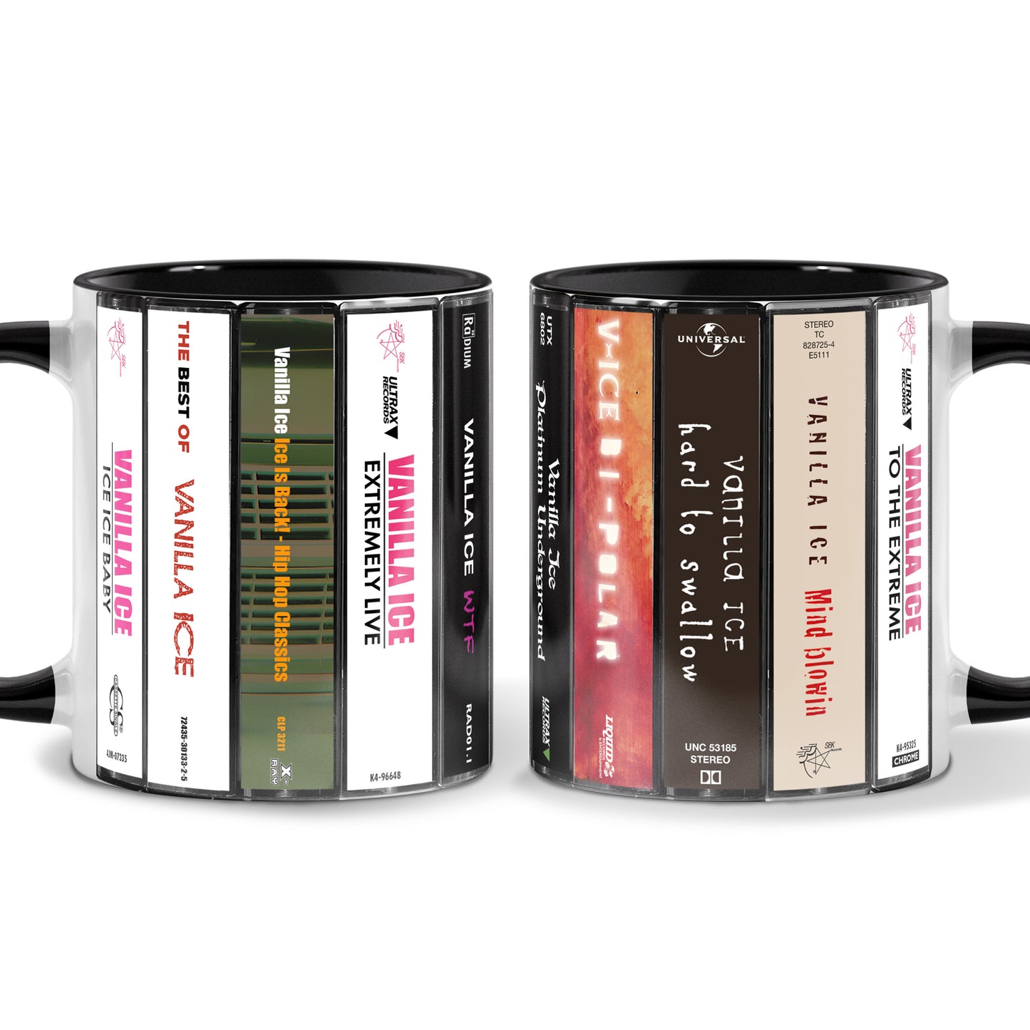 Vanilla Ice Albums Cassette Collection Retro Accent Mug