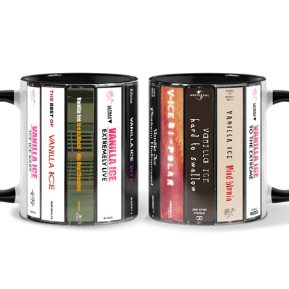 Vanilla Ice Albums Cassette Collection Retro Accent Mug
